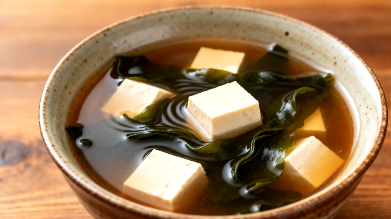 Miso-Suppe mit Wakame-Algen und Silken-Tofu"